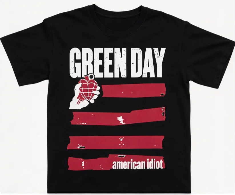 2026 Vintage Heart Grenade Flag Graphic T Shirt Distressed Punk Style Front Print Loose Casual Short Sleeve Tee