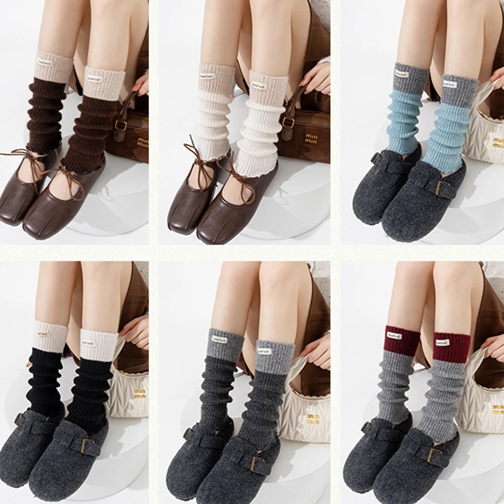 Women's Winter Leg Warmer Sock Covers Knit Long Leg Covers Women Y2K Multi-color Thick Warm  Long Socks  Stockings Shoes Sleeves