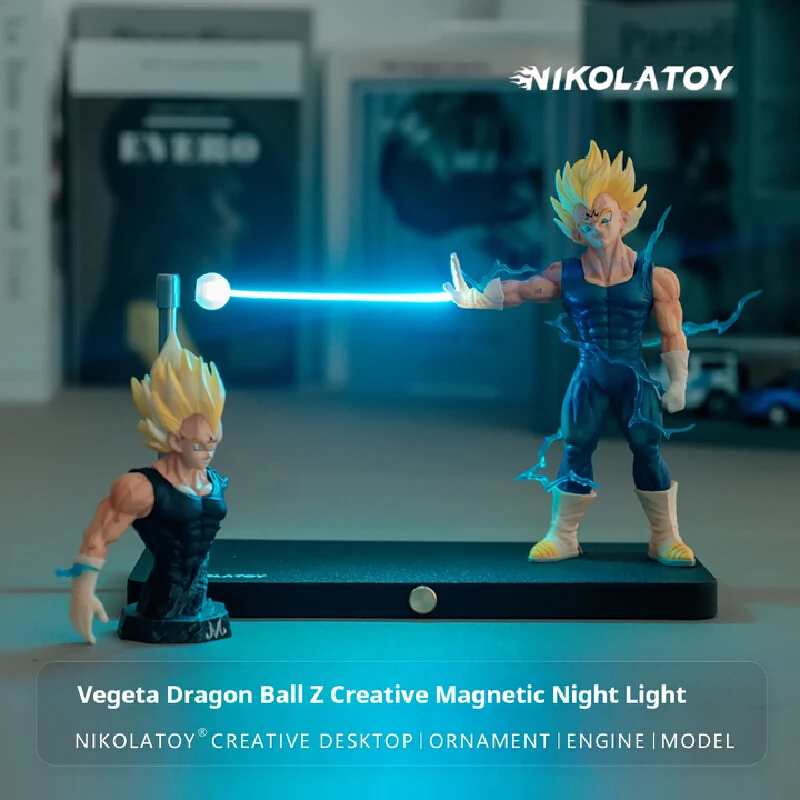 Animation Peripheral Derivatives Dragon Ball Z Magnetic Attraction Nightlight Vegeta Iv Saiyan Hand-Made Desktop Ornaments Toys