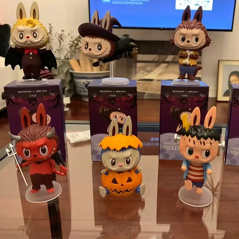 

Labubu The Monsters Carnival Series Kawaii Мумия Тыква Монстр Labubu Фигурки Декоративные украшения Праздничные игрушки