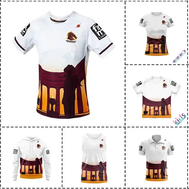 

2024 Brisbane Broncos Anzac Rugby Jersey Kids - Women's - Men's Size: S-5XL（Print Custom Name Number）