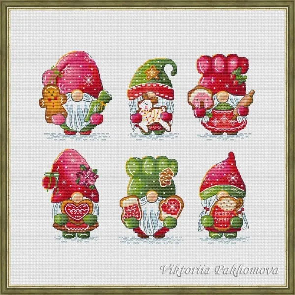 Embroidery Cross Stitch Kits Craft DIY Needlework Cotton Canvas  Couple Strawberry Biscuit Dwarf 37-34   Metallic aida