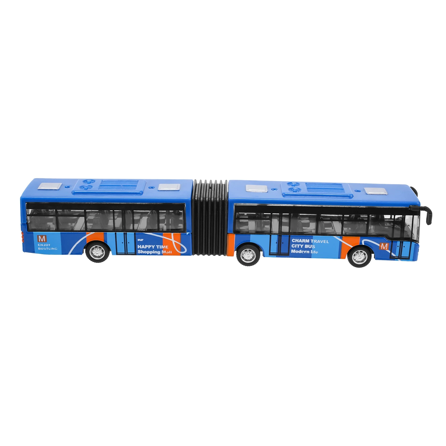 Children\'S Diecast Model Vehicle Shuttle Bus Car Toys Small Baby Pull Back Toys Blue