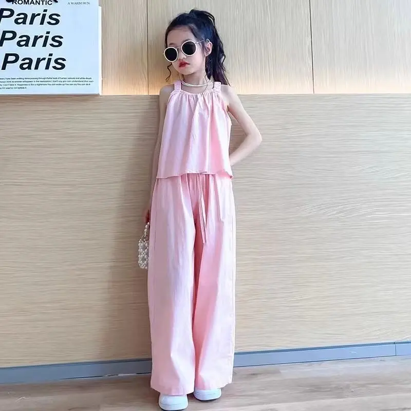 

Summer Teen Girls Clothing Sets Children Fashion Princess Tops + Wide Leg Pants 2Pcs Outfits Kids Tracksuit 5 6 8 10 12 14 Years