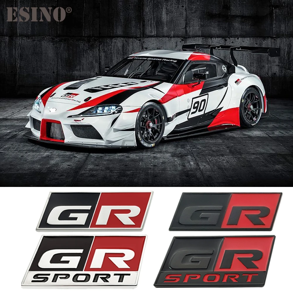 

Car Styling Gazoo Racing GR GR MN 3D Car Front Grill Zinc Alloy Badge Adhensive Metal Emblem Decal for Toyota Supra AE86 GT86