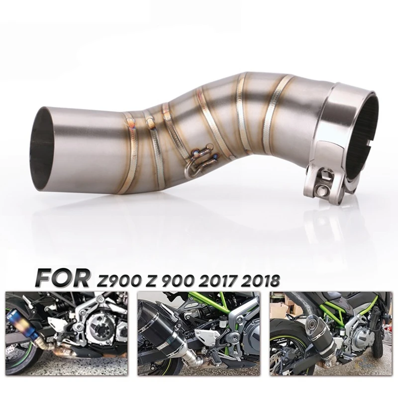 Exhaust Muffler Middle Mid Connection Link Pipe Tube Escape Connection For Kawasaki Z900 2017 2018