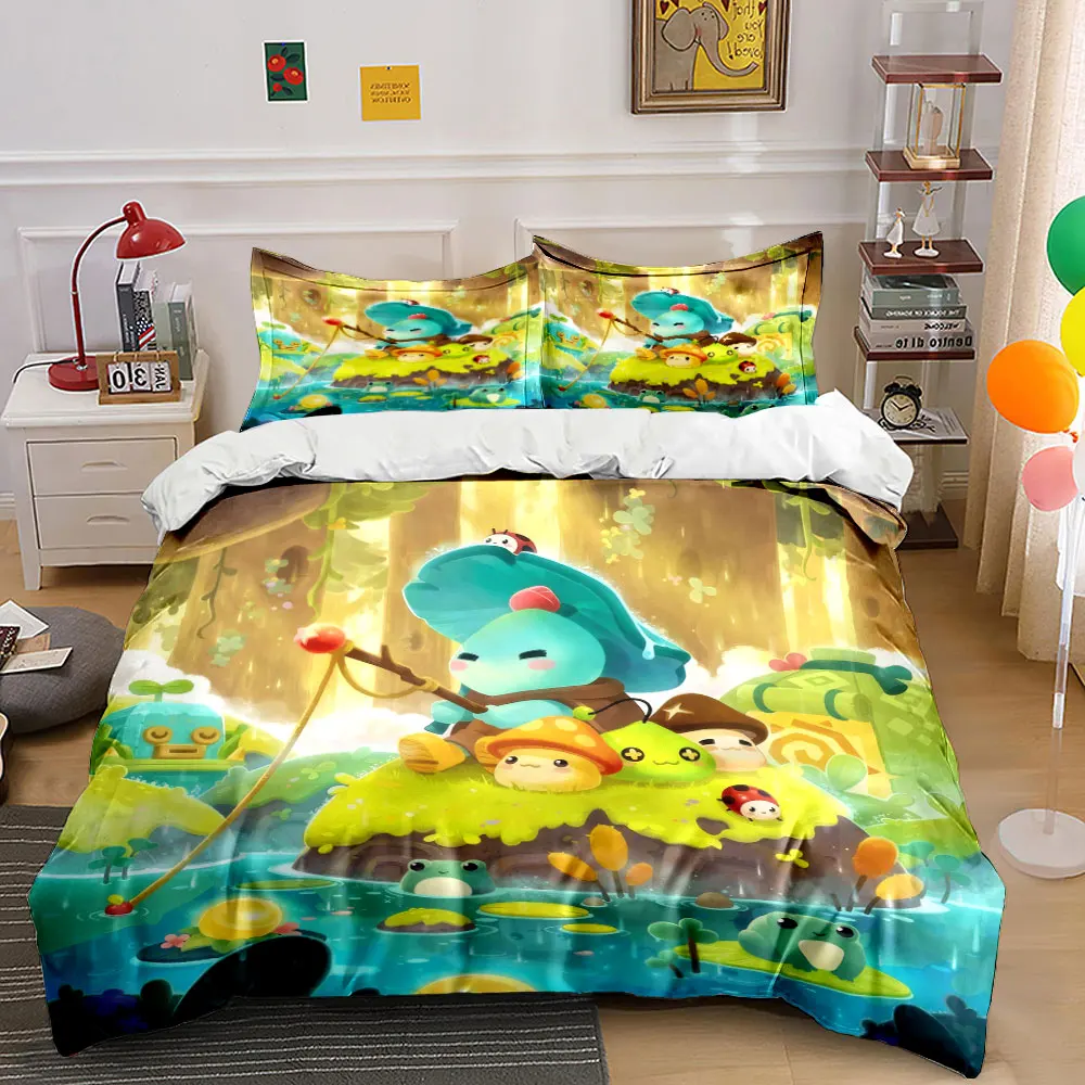 Fantasy Forest Decorations Set Bedding Set with 1 Duvet Cover 2 Pillowcases Single Double King Queen, Gift