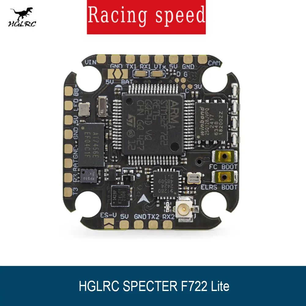

HGLRC SPECTER F722 Lite FC, Integrated ELRS 2.4G RX & ICM42688 Gyro for FPV Racing Drone, All in One Flight Controller