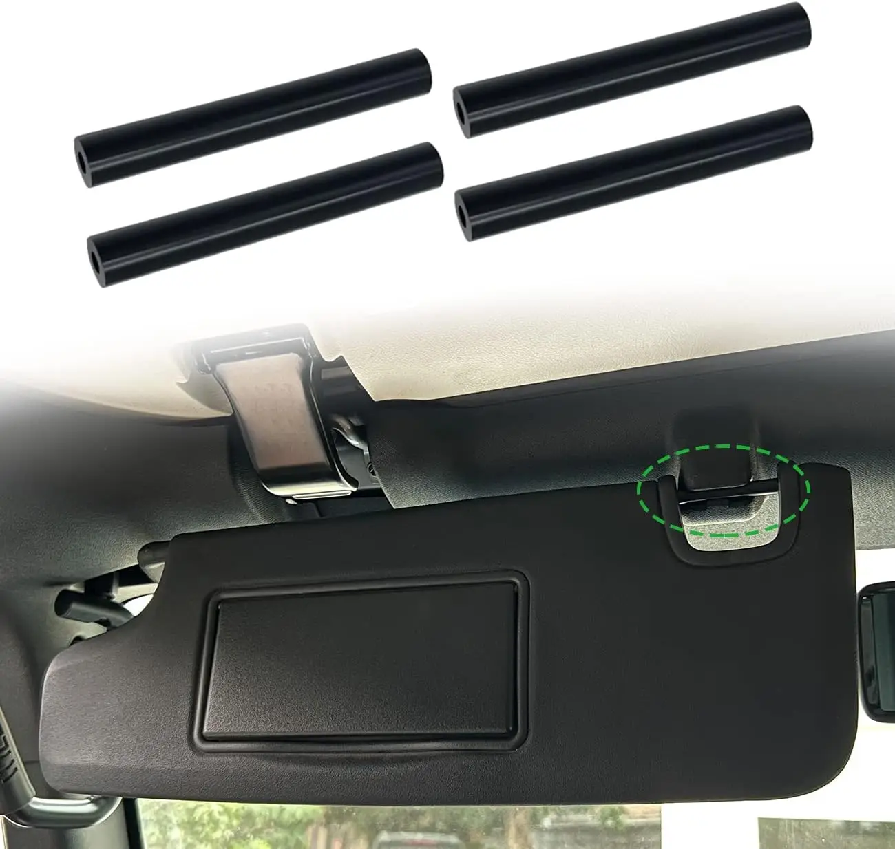 

Sun Visor Repair Kit for Jeep Wrangler JK JKU 2007-2017, 4Pcs Black