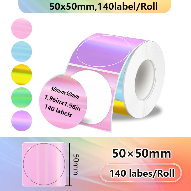 Phomemo Gradient Adhesive Label 50x50mm Suitable for M110 M220 M221 M120 DIY Logo Barcode Label Suitable for E210 P50 DETONG P1
