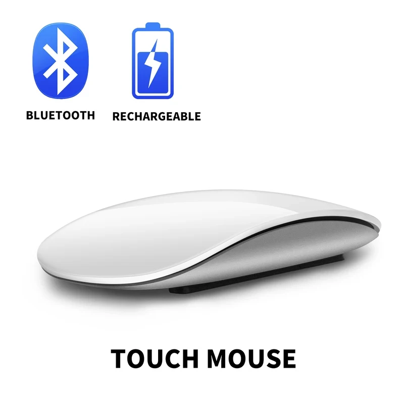 

Беспроводная мышь Bluetooth 4.0, перезаряжаемая, бесшумная, с сенсорным управлением Multi Arc Touch, ультратонкая, Magic Mouse для ноутбуков, iPad, Mac, ПК, Macbook