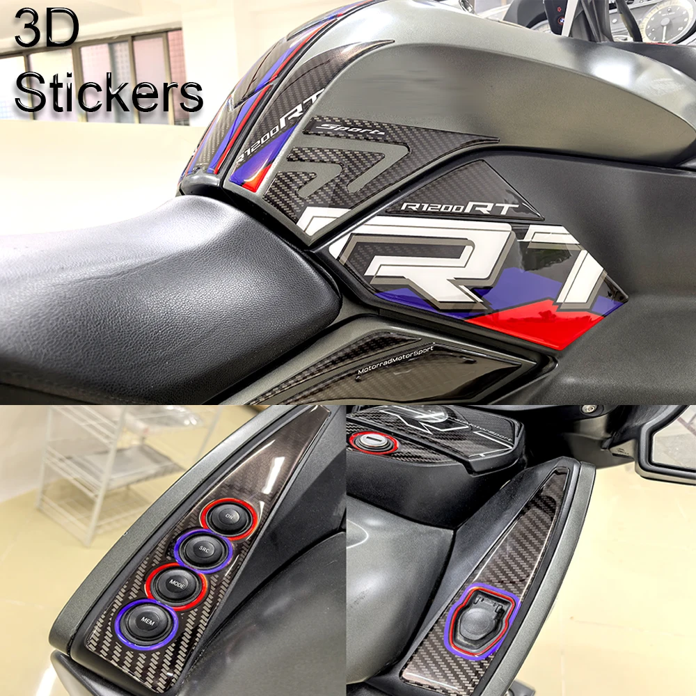 

for BMW R1200RT Motorcycle Tank Pad Protector 3D Gel 3D carbon fiber pattern fuel tank sticker