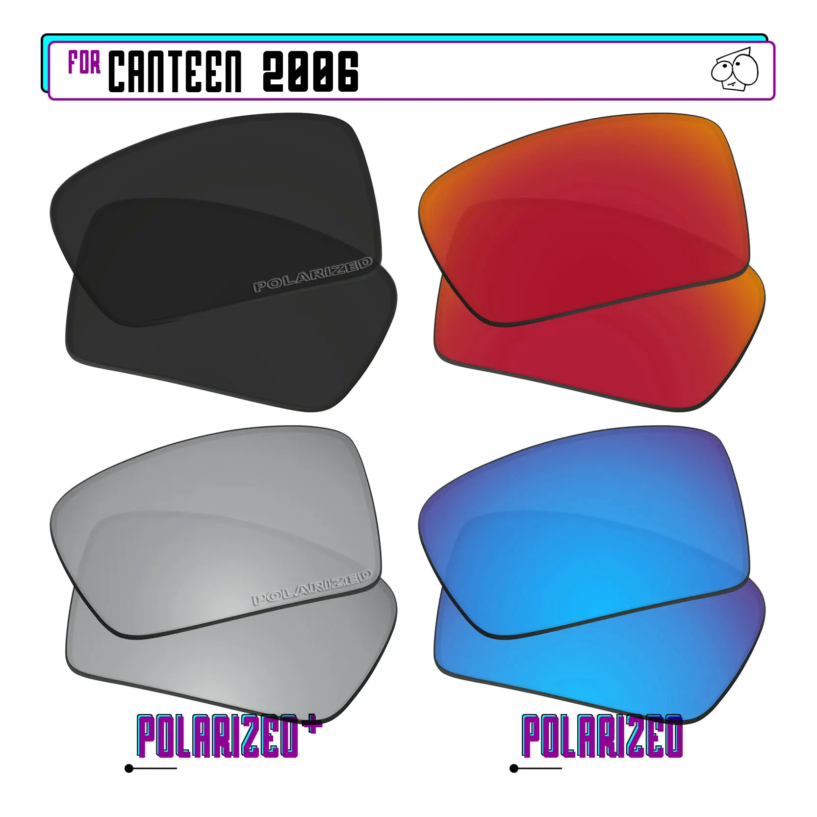 SunglassDoctor Polarized Replacement Lenses for Oakley Canteen 2006 Sunglasses - Multiple Options