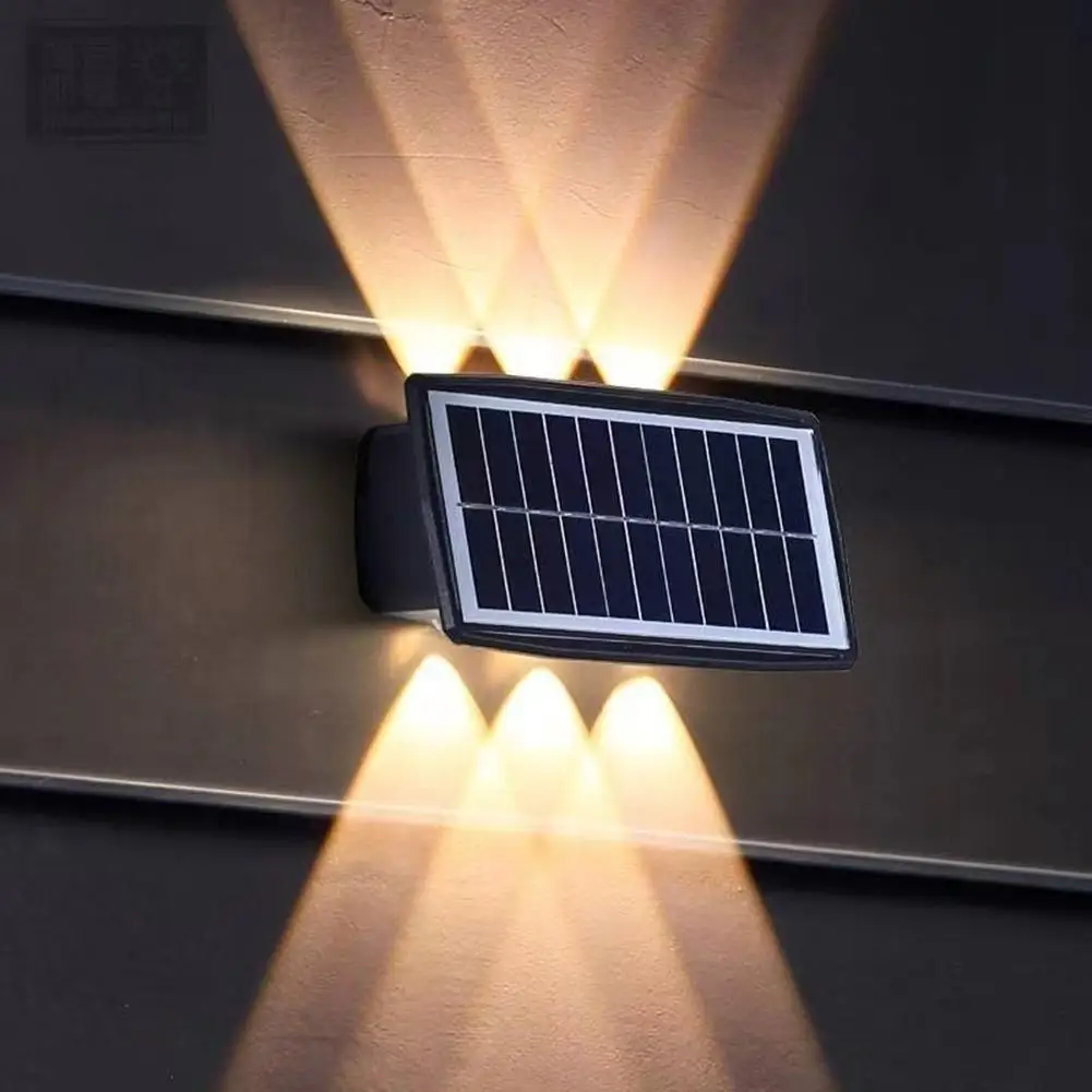 Impermeável LED Solar Wall Lights, Indução automática Up Down Lâmpadas, ao ar livre, jardim, quintal, Fence Decor, IP65