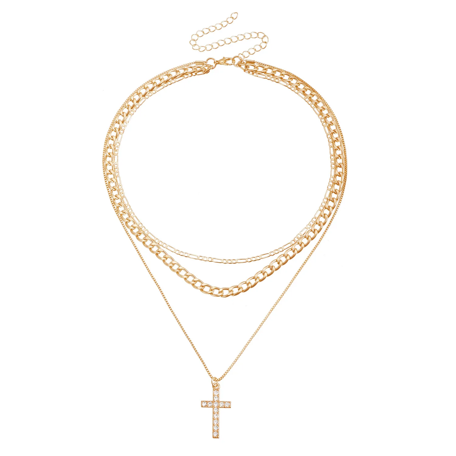 New Fashionable and Trendy Accessories InS-style Retro Cross Heart Sun Personalized Necklace for Women Party Jewelry