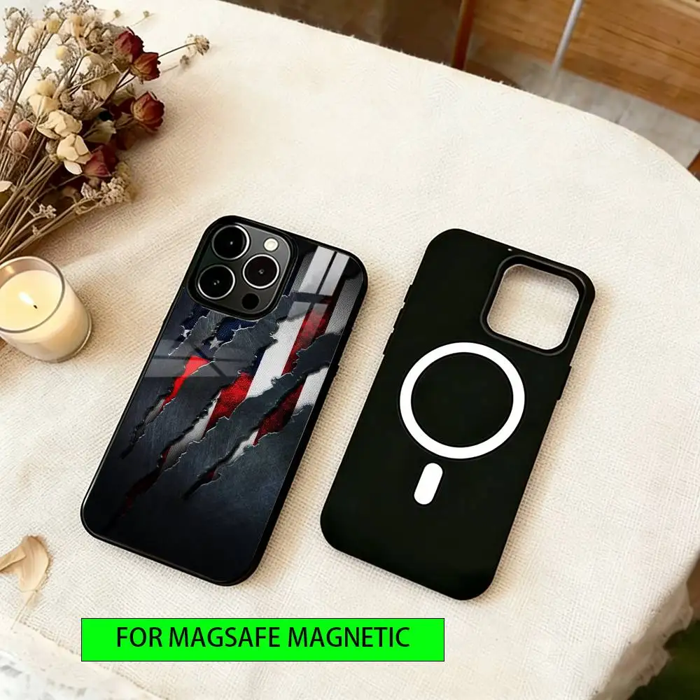 Artistic American Flag  Phone Case For iPhone17,16,15,14,13,12,11 Plus,Pro Magnetic For Magsafe Wireless Charging