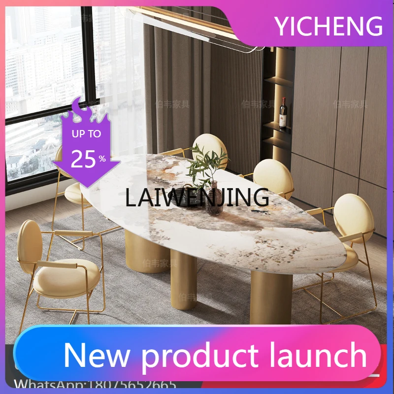 

LYY rock slab dining table and chair combination water drop Italian small household-shaped home western dining table