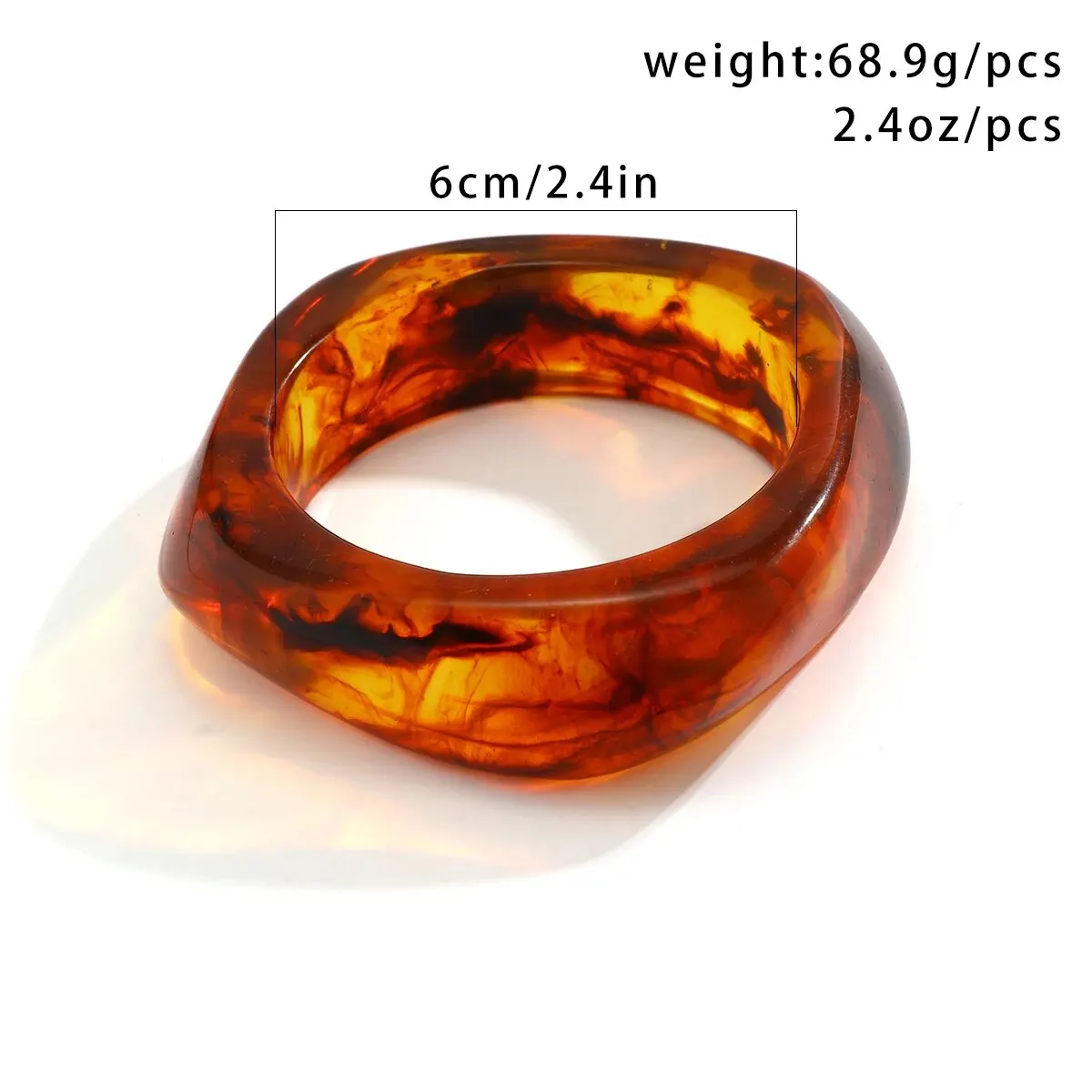 Vintage Coloful Irregular Acrylic Resin Chunky Bangles for Women Kpop Geometric Chunky Charm Bracelets Couple Jewelry Pulseras image 4