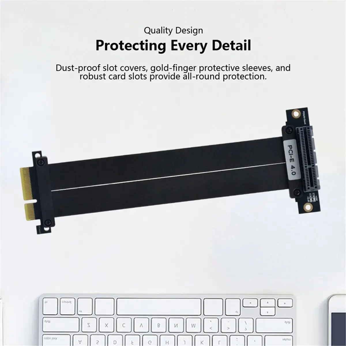 PCI-E 4.0 X4 Riser Cable 64Gbps High Speed 5U Gold-Plated GPU Extension Cable for GPU Mounting Motherboard SSD Server
