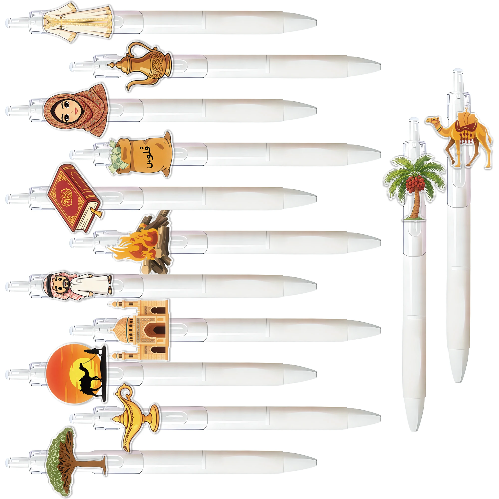 13PCS Arabic style press ballpoint pen Middle Eastern theme ballpoint pen random pattern