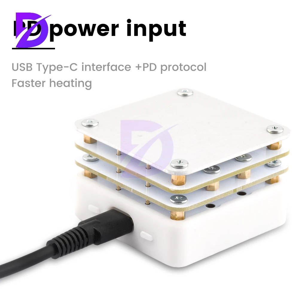 Mini estação de pré-aquecimento de solda de placa quente 65W Pré-aquecedor Multi modos inteligentes Display OLED embutido