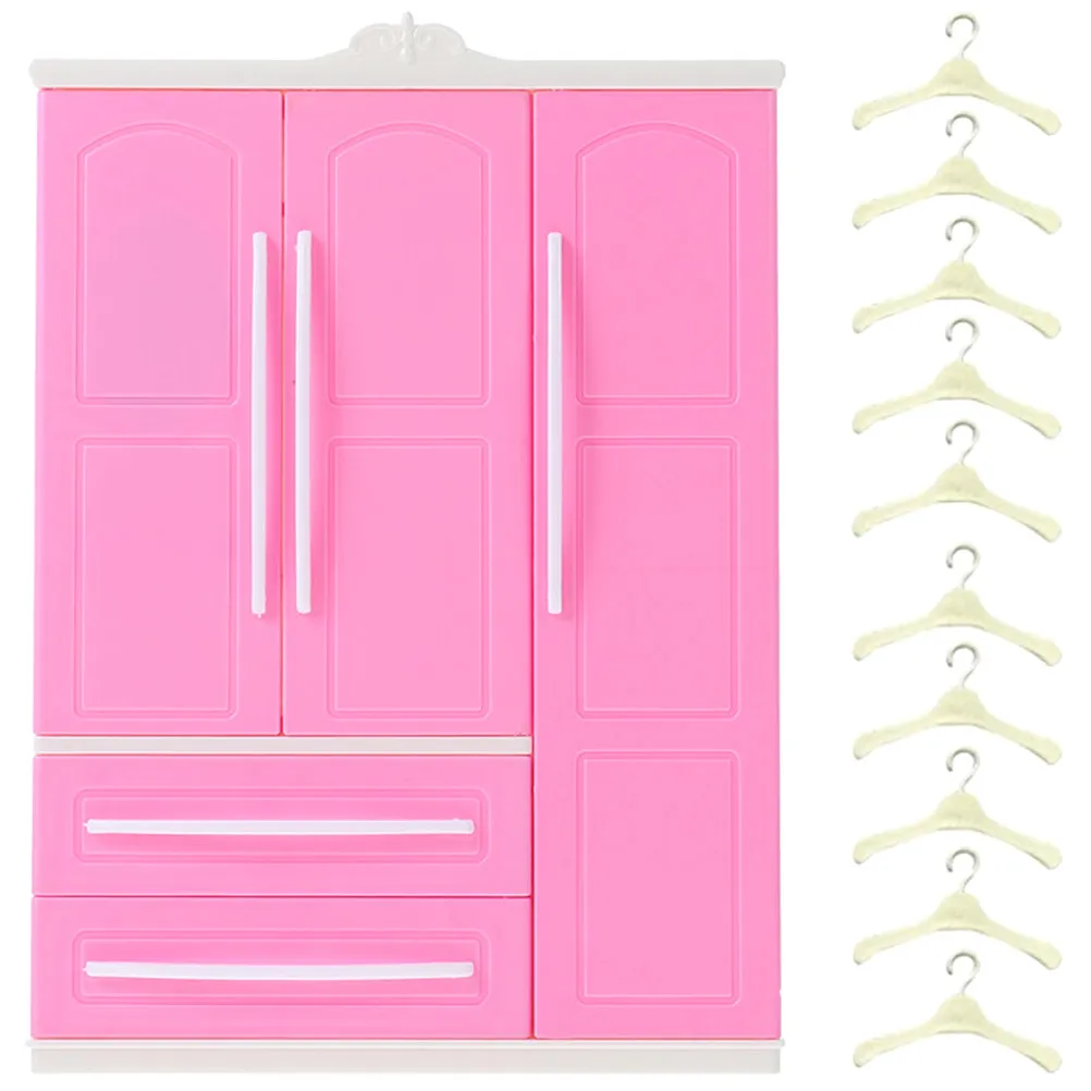 

Набор мини-шкафов-гардеробов: высококачественная пластиковая мини-мебель для дома, вешалки для одежды, органайзер для хранения для декора детской комнаты