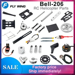 Fly Wing Bell-206 RC Helicopter Parts Original Factory Installed Plate Tail Blade Main Blade Motor Feathering Shaft Servo ESC