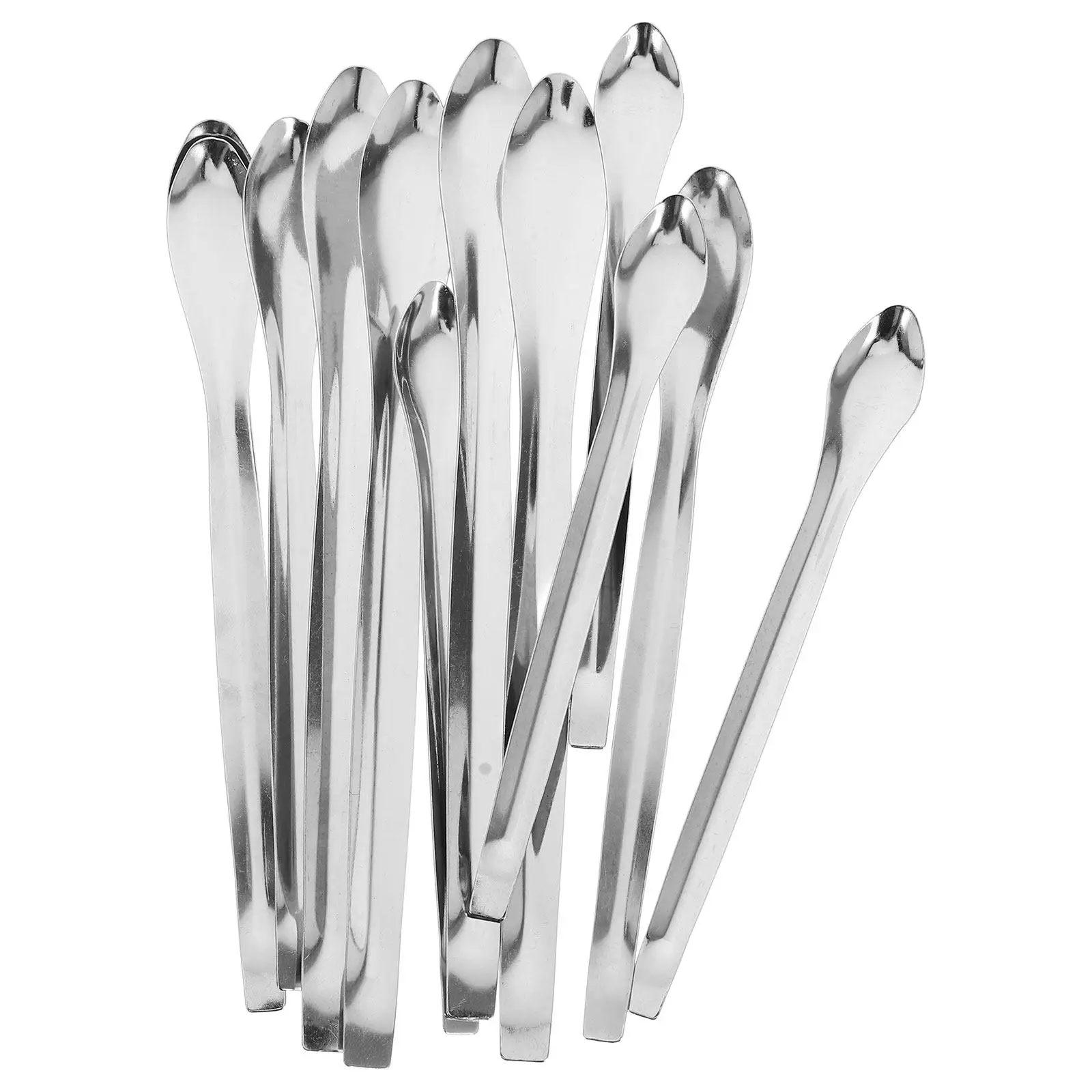 Cuchara de laboratorio de acero inoxidable, cuchara pequeña para mezclar y medir reactivos, para uso preciso, 12 Uds.