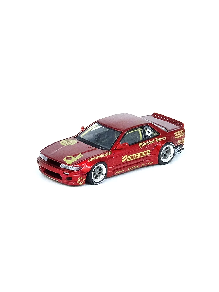 INNO1/64 Nissan siliver S13 v2 Rocket bunny wide body Car model finished decoration