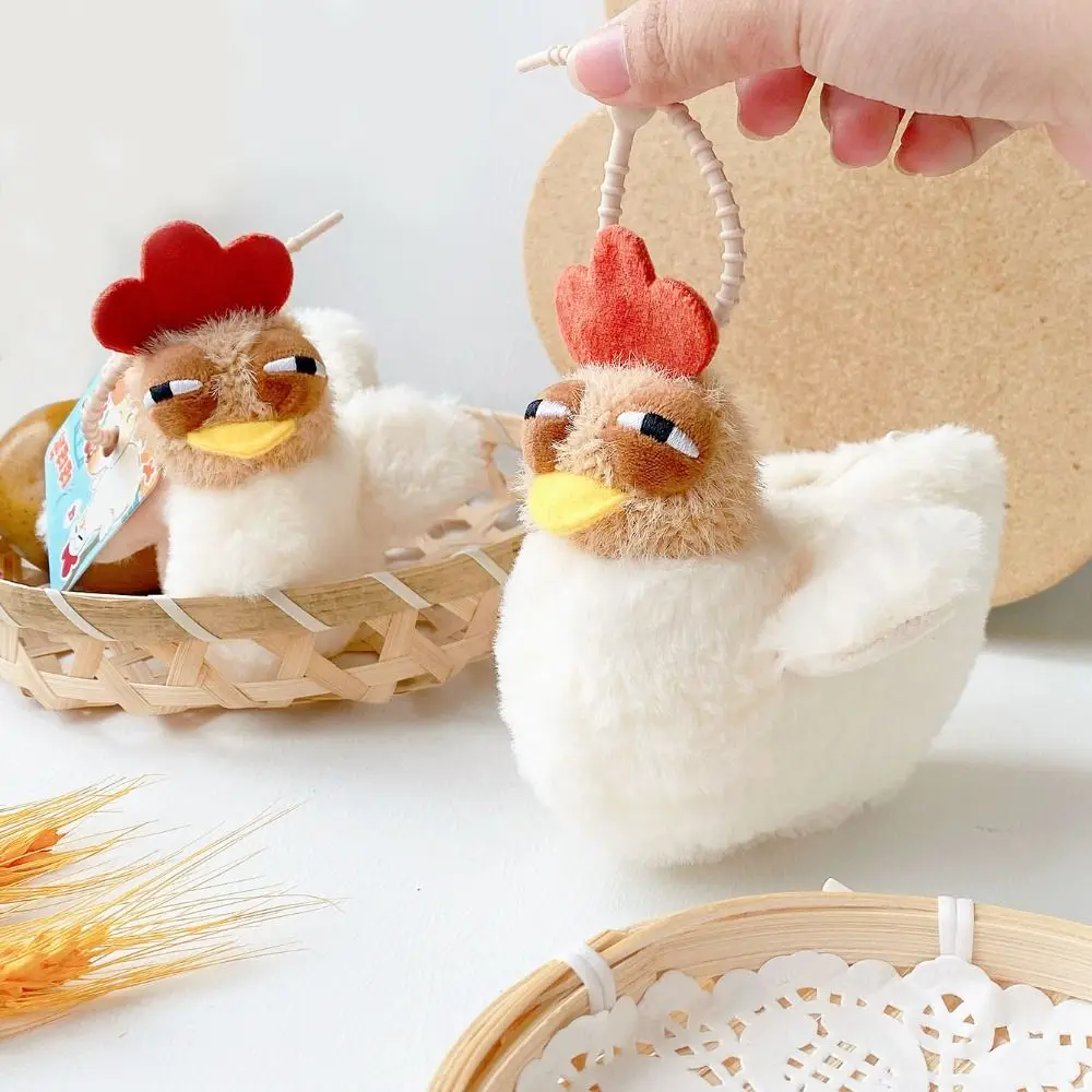 Borsa a tracolla in peluche di pollo a forma di gallina brutta Portamonete di pollo in peluche di pesce di legno di grande capacità Moda morbida