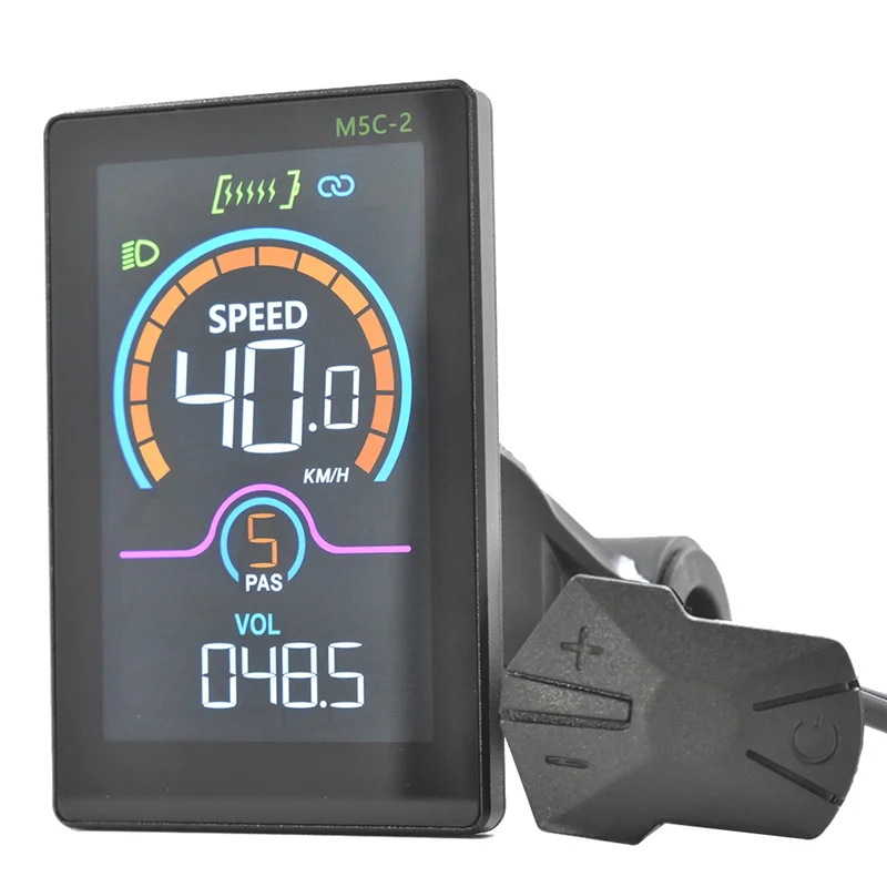 M5C-2 E-Bike Bluetooth LCD Display Electric Scooter Speedometer LCD Panel UART For Mountain Electric Bike 5PIN-N36R