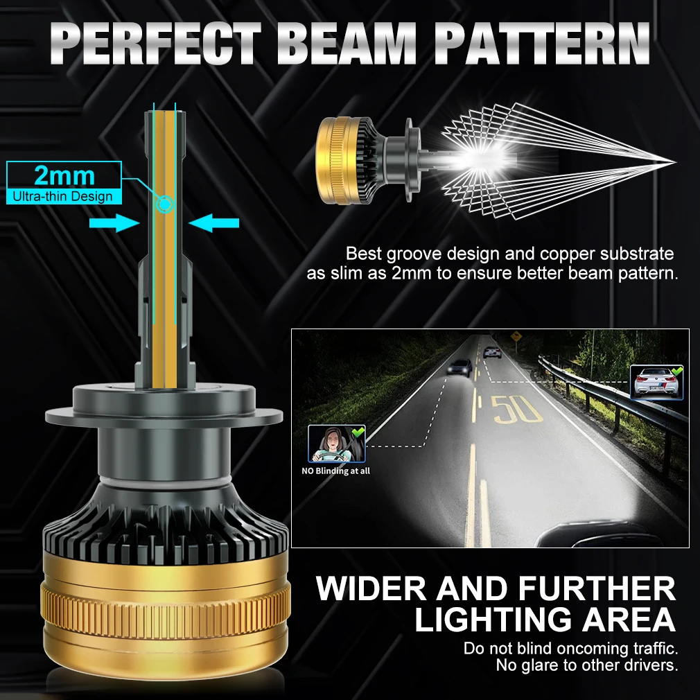 S&D H11 H8 LED CANBUS Headlights Bulb 9005 HB3 9006 HB4 80000LM 600W High Power Automobile Led Light with Copper Tube Diode Lamp view 3