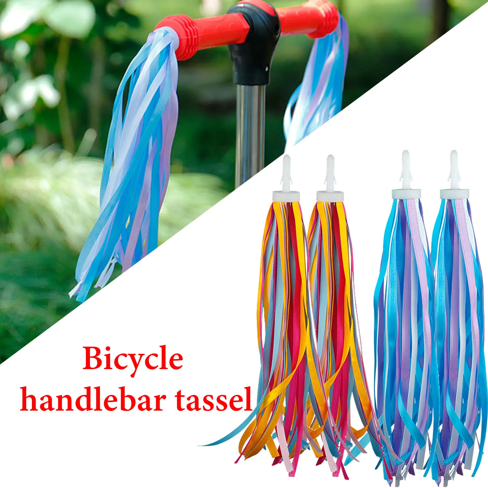 1 Pair Bicycle Handlebar Tassels Children Scooter Handlebar Streamers Kids Bike Handle Decoration For Boys Girls BIke Accessory