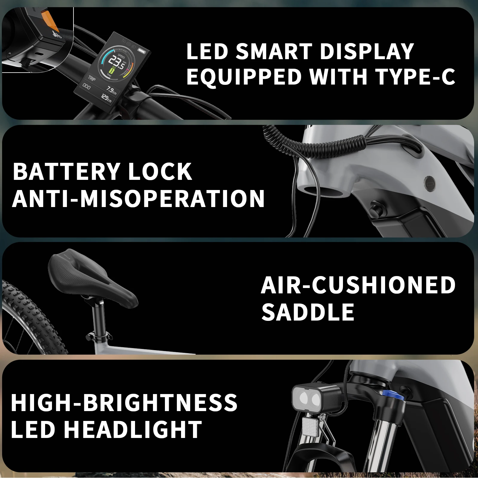 DUOTTS E29 Elektrofahrrad 250W 48V 13,5Ah Akku Offroad E-Bike 27,5 Zoll Fette Reifen Erwachsenen-Elektrofahrrad – Detail 19