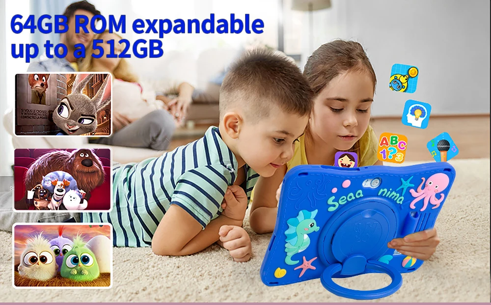BDF-Tablet für Kinder, 7-Zoll-Android 11-System, 32 GB WiFi, Bluetooth, Dual-Kamera, pädagogische Software, installiert mit Proof Case – Detail 8