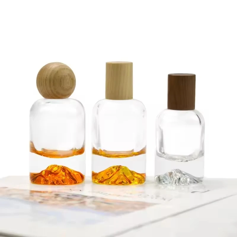 30 мл 50 мл флакон для духов Роскошное дно в форме вулкана Большая емкость распылитель тумана Элегантная крышка с зажимом Многоразовая бутылка