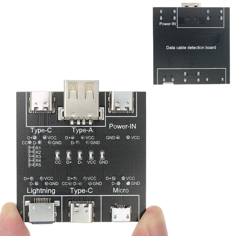 DT3 Data Cable Detection Board Type-C Micro USB C Cable Tester Short Circuit On Off Switching Diagnose Tool for IOS Android