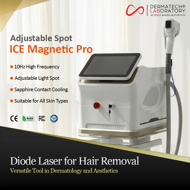 

Laser Diode for Hair Removal 4 Replaceable Magnetic Heads 3 Wavelengths 755 808 1064 SHR Freezing Point Depilation Instrument