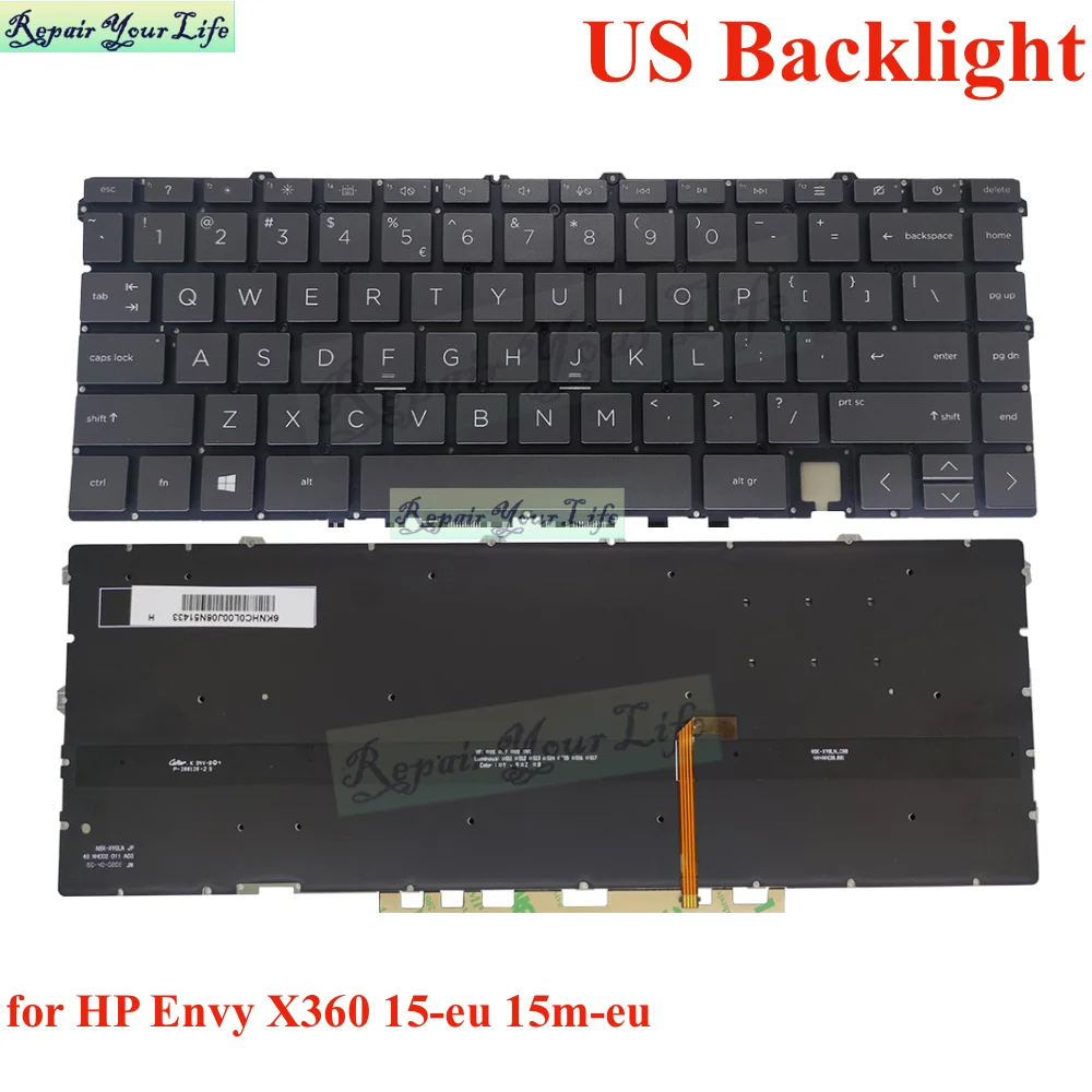 

US UK LA/Latin JPA Backlit Keyboard for HP Envy X360 15-EU 15M-EU TPN-149 TPN-150 15-EU0003CA 15-EU0010CA EU0013CA EU0043DX