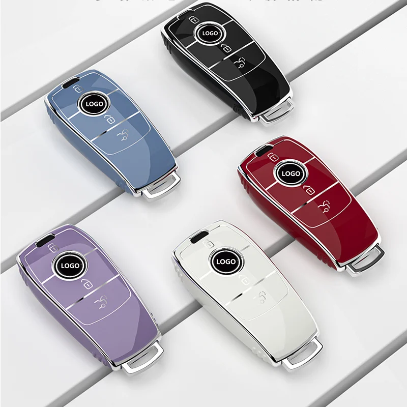 

TPU Car Key Case Cover Shell For Mercedes Benz A C E S G Class GLC CLE CLA GLB GLS W177 W205 W213 W222 X167 AMG Fashion Keychain