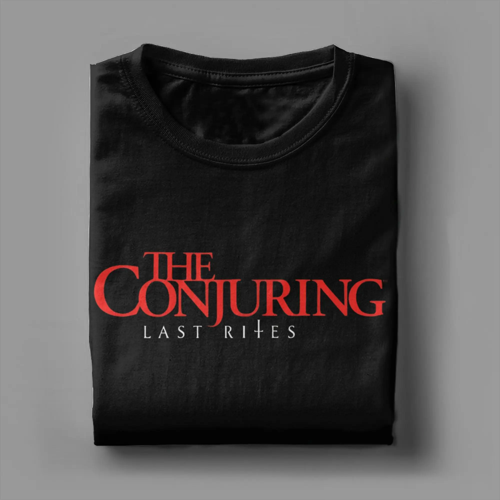 تي شيرت برسومات فيلم الرعب The Conjuring Last Rites للرجال والنساء من القطن الخالص