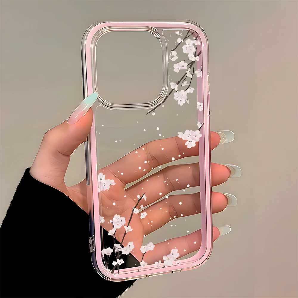 Kirschblütenmuster 2-in-1 Transparente Handyhülle für Samsung Galaxy S26 Ultra S25 S23 S24 S22 Plus A57 A37 A55 A54 A36 A35 A16 Cover – Detail 5