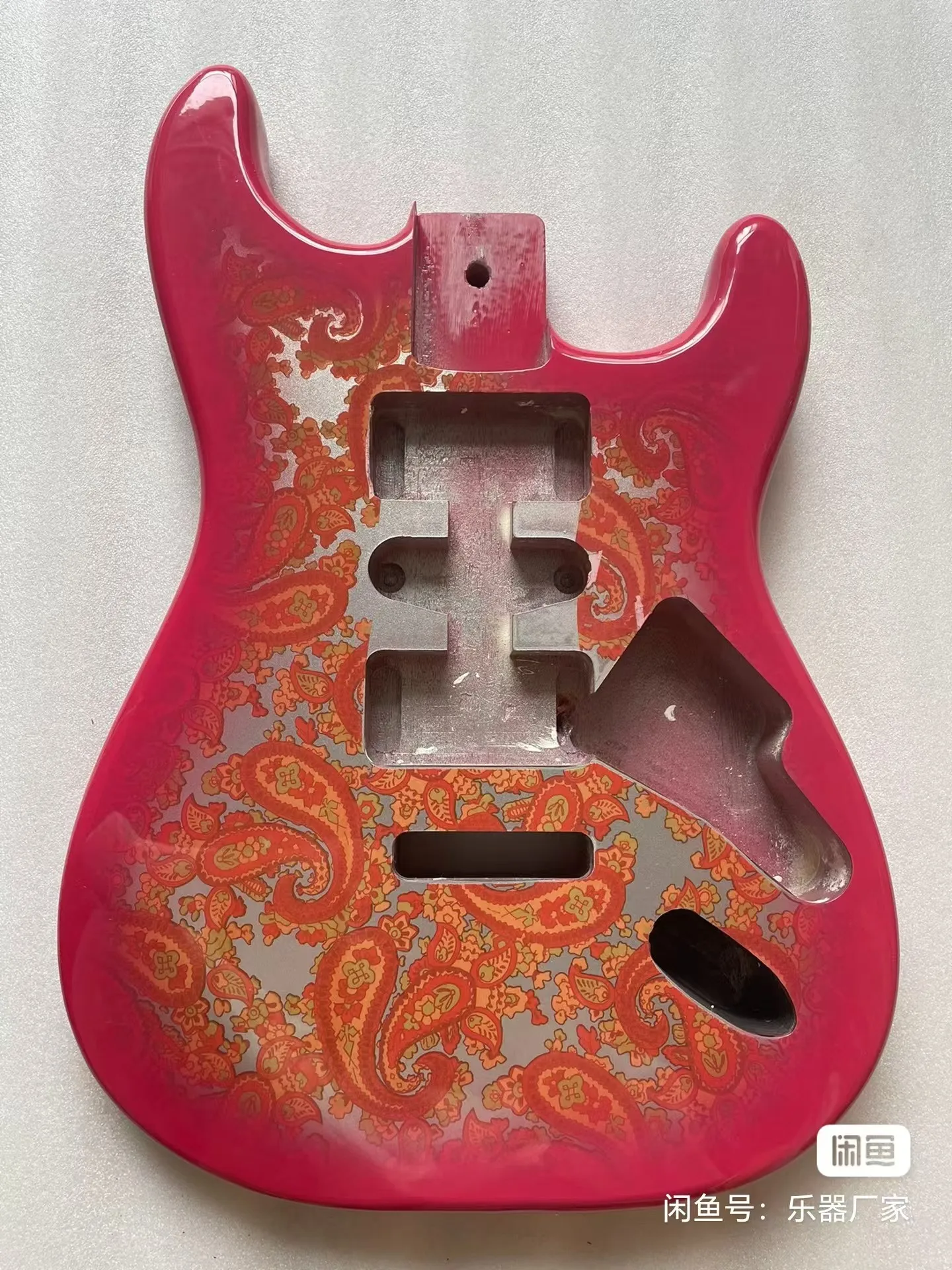 Amoeba water turn painted veneer mahogany electric guitar body