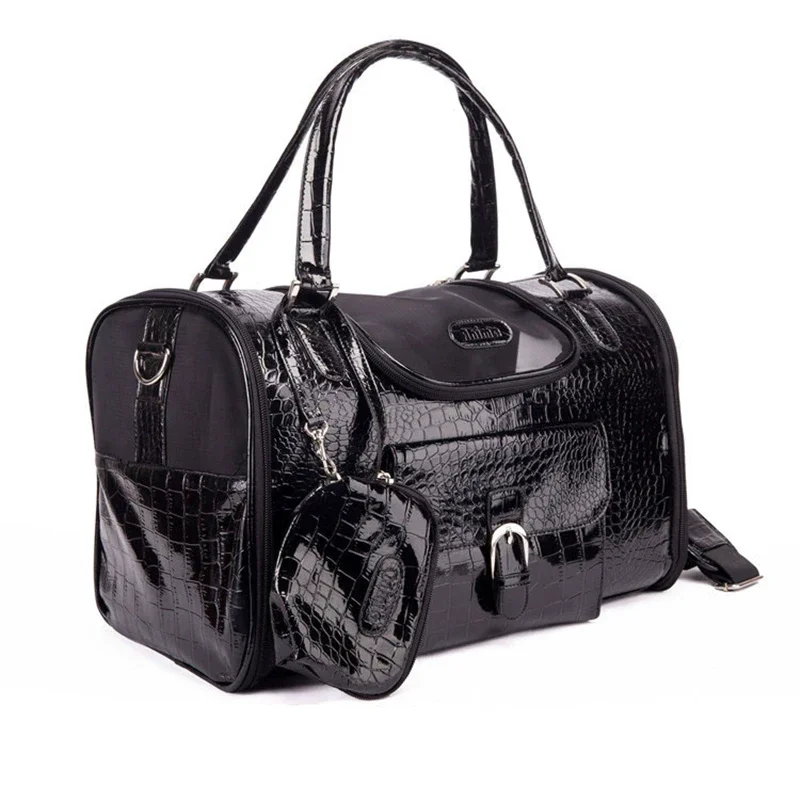Breathable Pet Dog Cat Carrier Mesh Leather Fashion Large Travel Puppy Kitty Carry Bag Shoulder Handbag