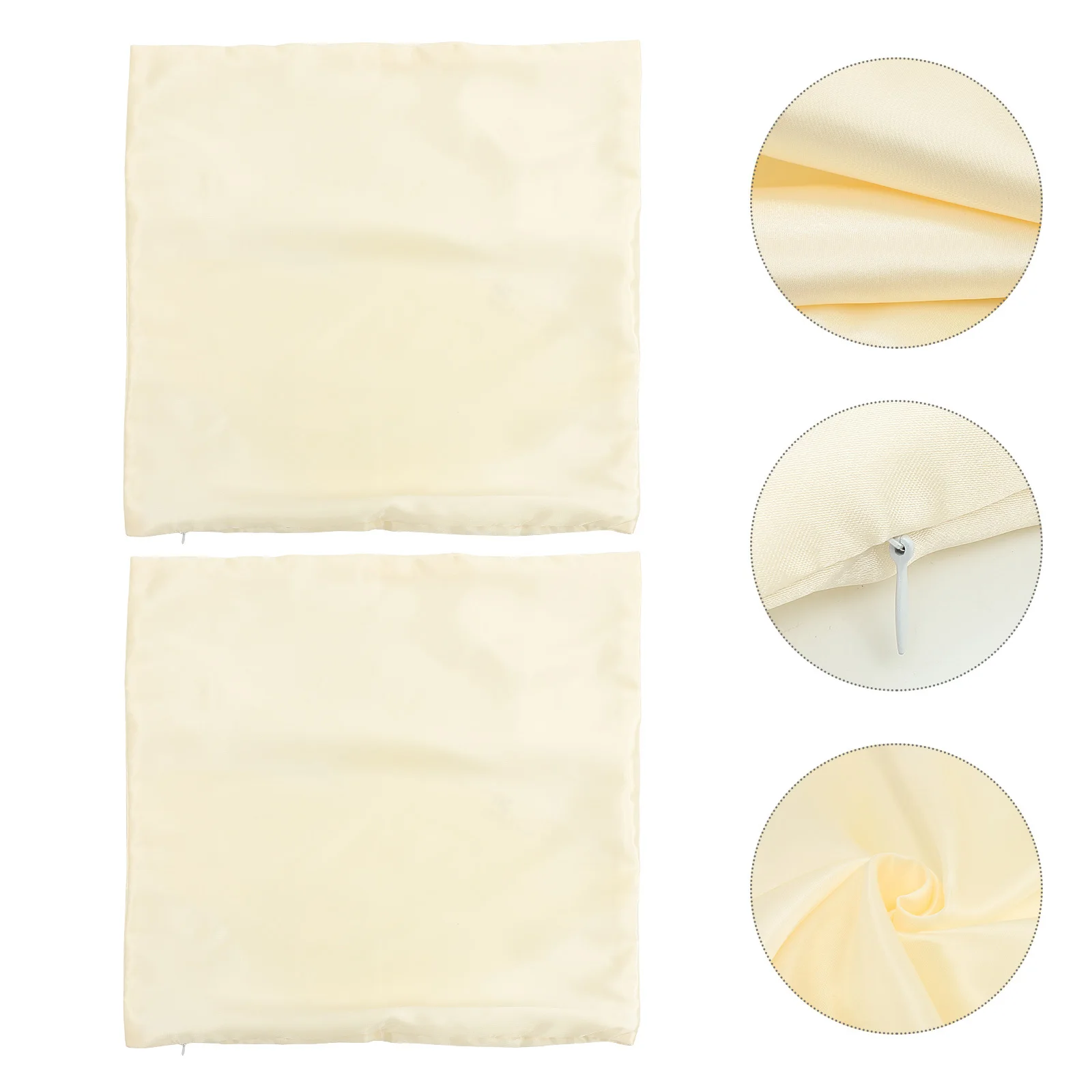 

2Pcs Satin Throw Pillow Covers Silky Square Cushion Covers Sofa Car Silky Cushion Protector Decorative Sofa Pillowcase