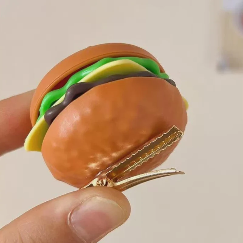 Fermaglio per capelli per hamburger Accessori per alimenti Accessori per capelli per ragazza carina Accessori per capelli per bambini Articolo per ragazze Pinches De Niña