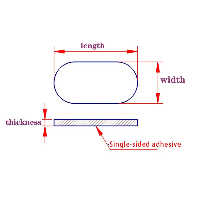 10pcs schwarze ovale Silikon kautschuk selbst klebende Füße Pad Anti-Rutsch-Protektoren Dichtung Length12-160mm Breite 12mm Dicke 3mm