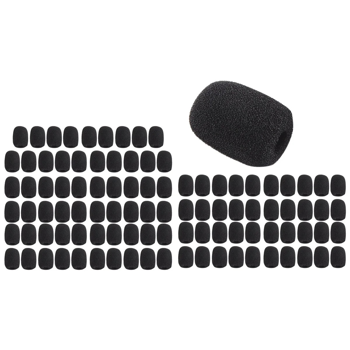 100 Pieces Mini Foam Microphone Windscreen Mic Cover Foam Protection for Small Lapel and Headset Microphones