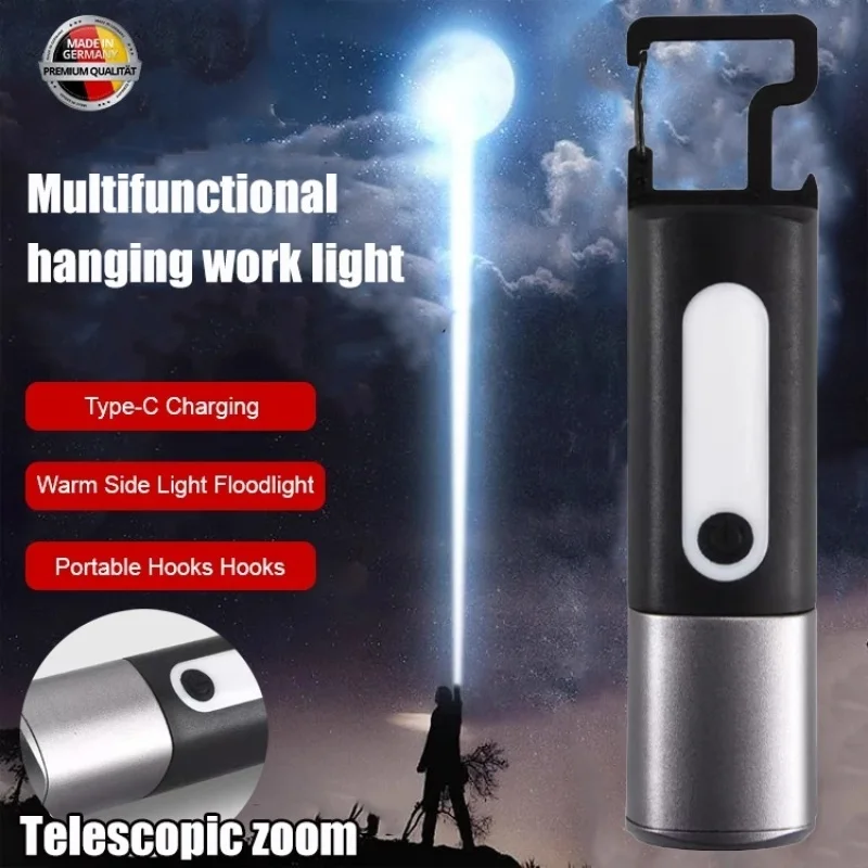 

Small mini portable outdoor mobile high light power rechargeable super bright far shot led strong light flashlight