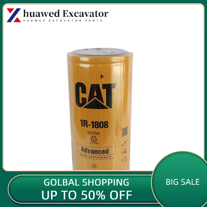 

For Caterpillar Cat Oil Filter 1r-1808 Passage B99 B7299 P551808 2p-400 Suitable For 330336345 Excavator Parts